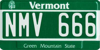 VT license plate NMV666
