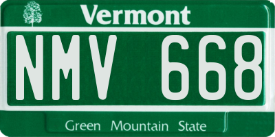 VT license plate NMV668