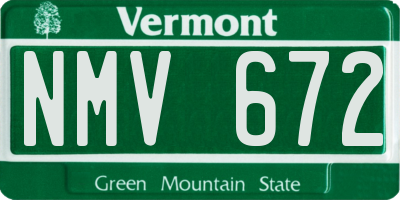 VT license plate NMV672