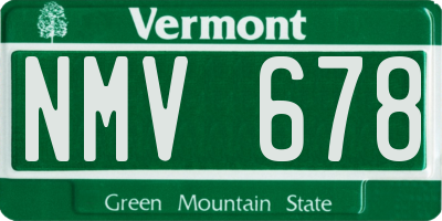VT license plate NMV678