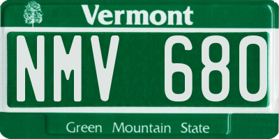 VT license plate NMV680
