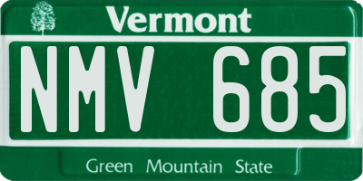 VT license plate NMV685