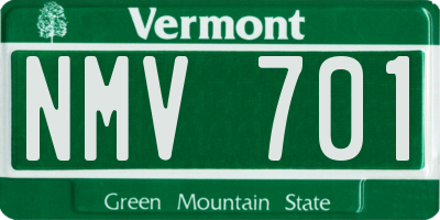 VT license plate NMV701