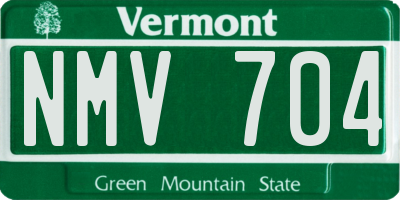 VT license plate NMV704