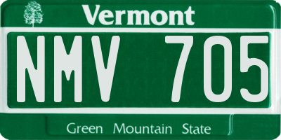 VT license plate NMV705