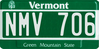 VT license plate NMV706