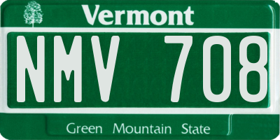 VT license plate NMV708