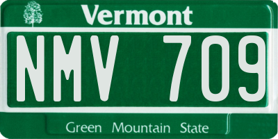 VT license plate NMV709