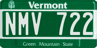VT license plate NMV722