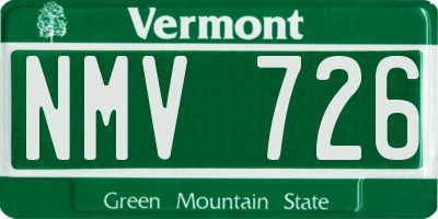 VT license plate NMV726