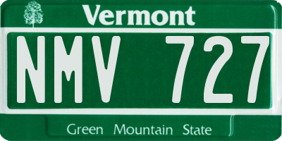 VT license plate NMV727
