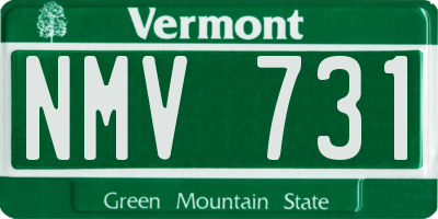 VT license plate NMV731