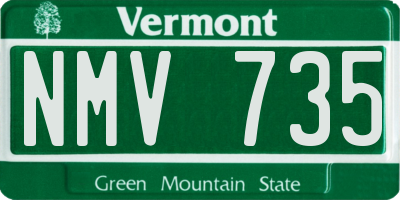 VT license plate NMV735