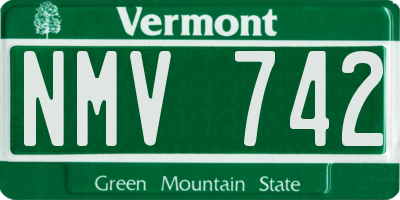 VT license plate NMV742