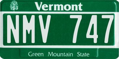 VT license plate NMV747