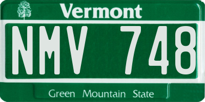 VT license plate NMV748