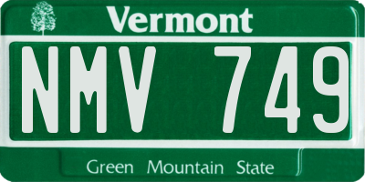 VT license plate NMV749