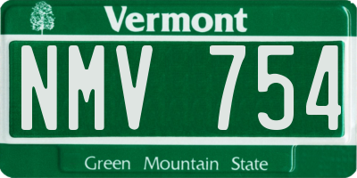 VT license plate NMV754