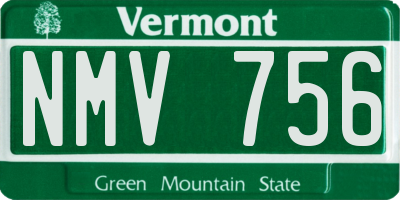 VT license plate NMV756