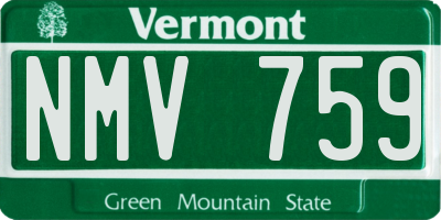 VT license plate NMV759