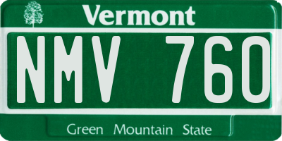 VT license plate NMV760