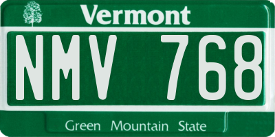 VT license plate NMV768