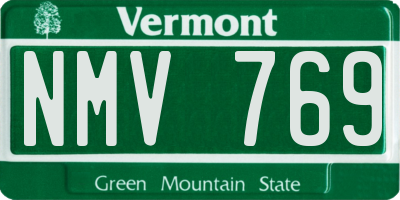 VT license plate NMV769