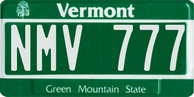 VT license plate NMV777