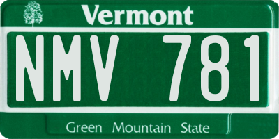 VT license plate NMV781