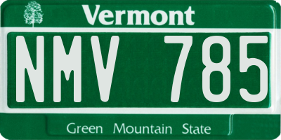 VT license plate NMV785