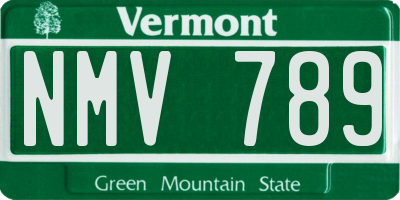 VT license plate NMV789