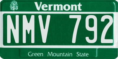 VT license plate NMV792