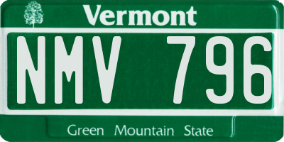 VT license plate NMV796