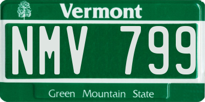 VT license plate NMV799