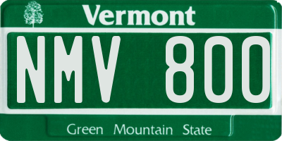 VT license plate NMV800