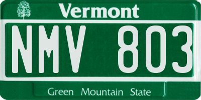VT license plate NMV803