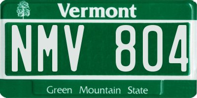 VT license plate NMV804