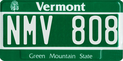 VT license plate NMV808