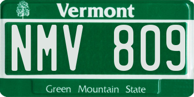 VT license plate NMV809