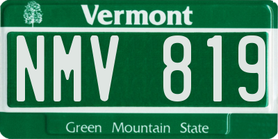 VT license plate NMV819