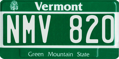 VT license plate NMV820