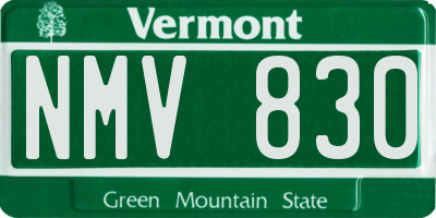 VT license plate NMV830