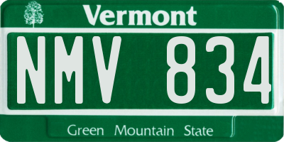 VT license plate NMV834