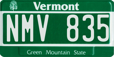 VT license plate NMV835