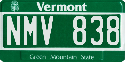 VT license plate NMV838