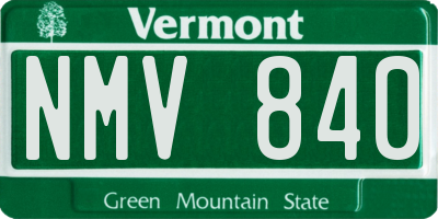 VT license plate NMV840