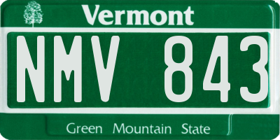 VT license plate NMV843