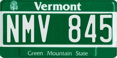 VT license plate NMV845