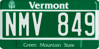 VT license plate NMV849