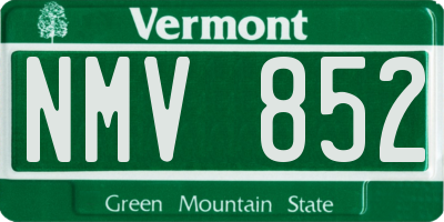 VT license plate NMV852